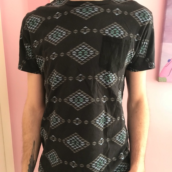 Amplify Other - Men’s Blue and Black Geometric T-Shirt
